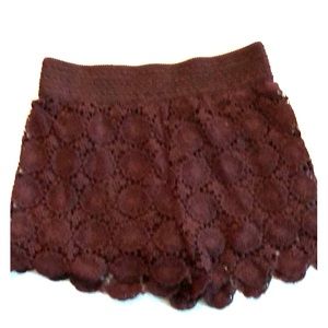 Umgee crocheted boho chic shorts.